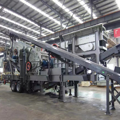 Fábrica de trituradores de resíduos de construção móveis com motor AC e capacidade de 70-300 tph
