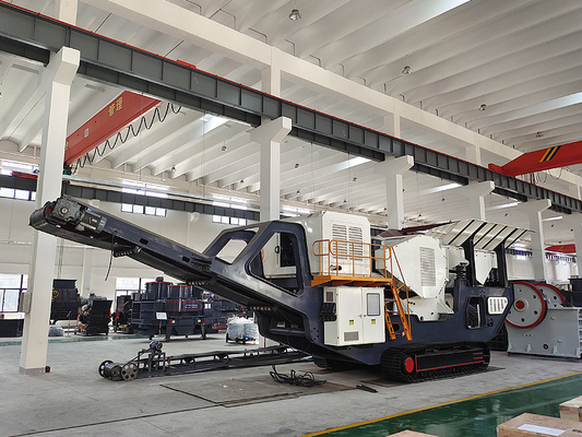 Customization Mining Sand Ore Rock Mobiletracked Jaw Crusher Line com conveyor belt