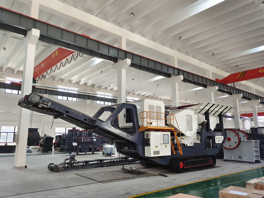 Customization Mining Sand Ore Rock Mobiletracked Jaw Crusher Line com conveyor belt