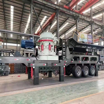Estação de trituração e triagem de cone móvel com potência de motor de 75-264.5kw