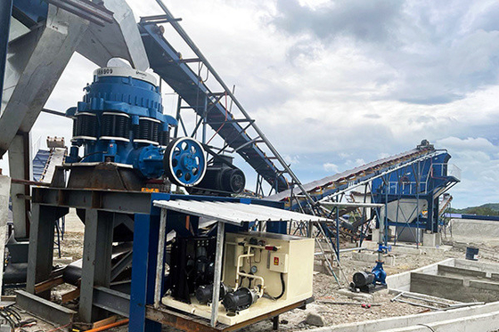 Máquina de trituração de cones de pedra multi-cilindros para processamento de agregados Tecnologia avançada
